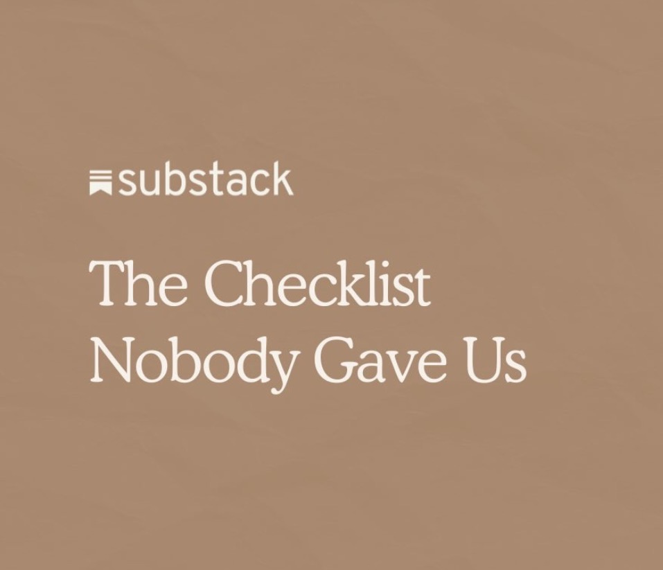 The Checklist Nobody Gave Us